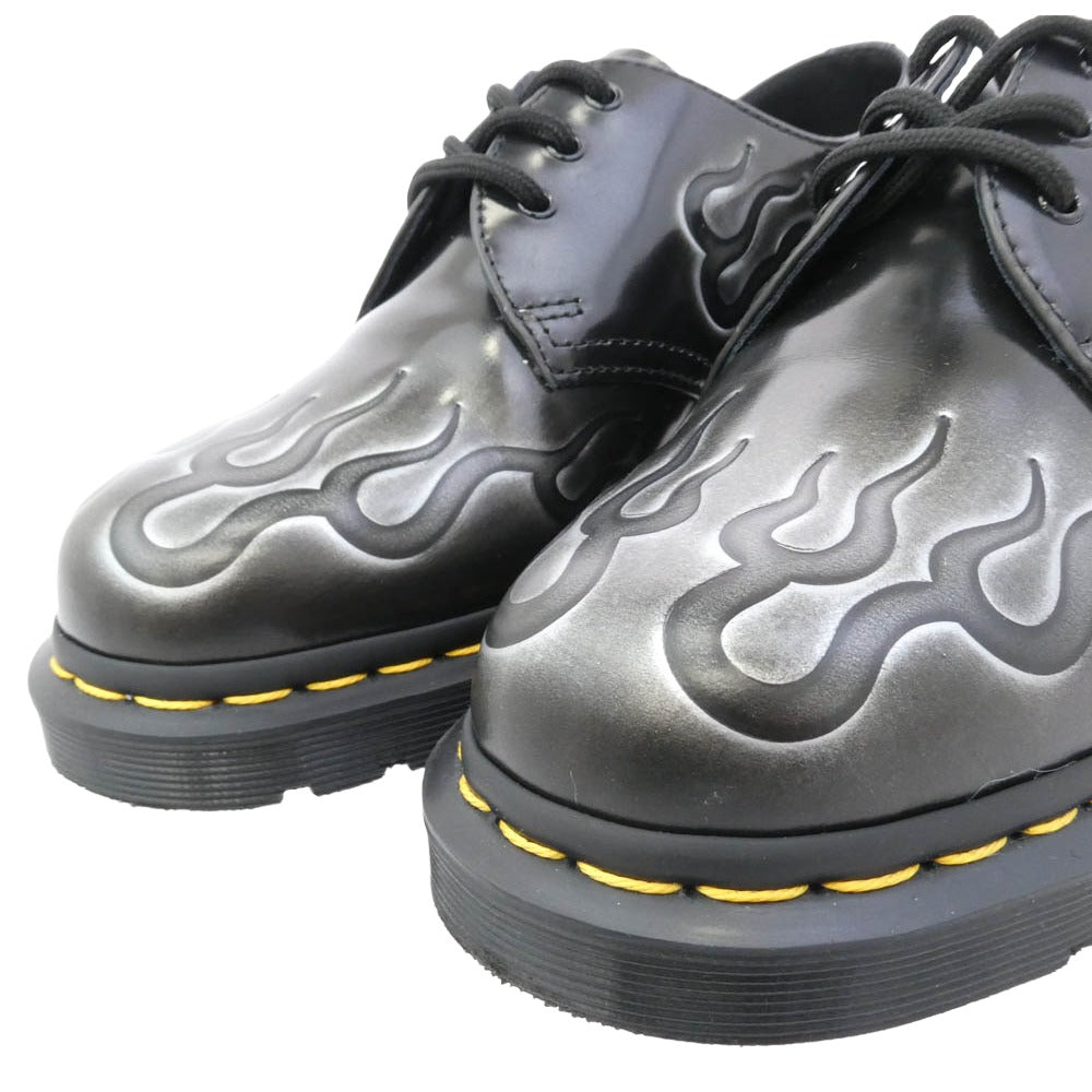 Dr.Martens ドクターマーチン INFERNO インフェルノ ファイヤーパターン 3 ホール シューズ ブラック系 EU39【中古】