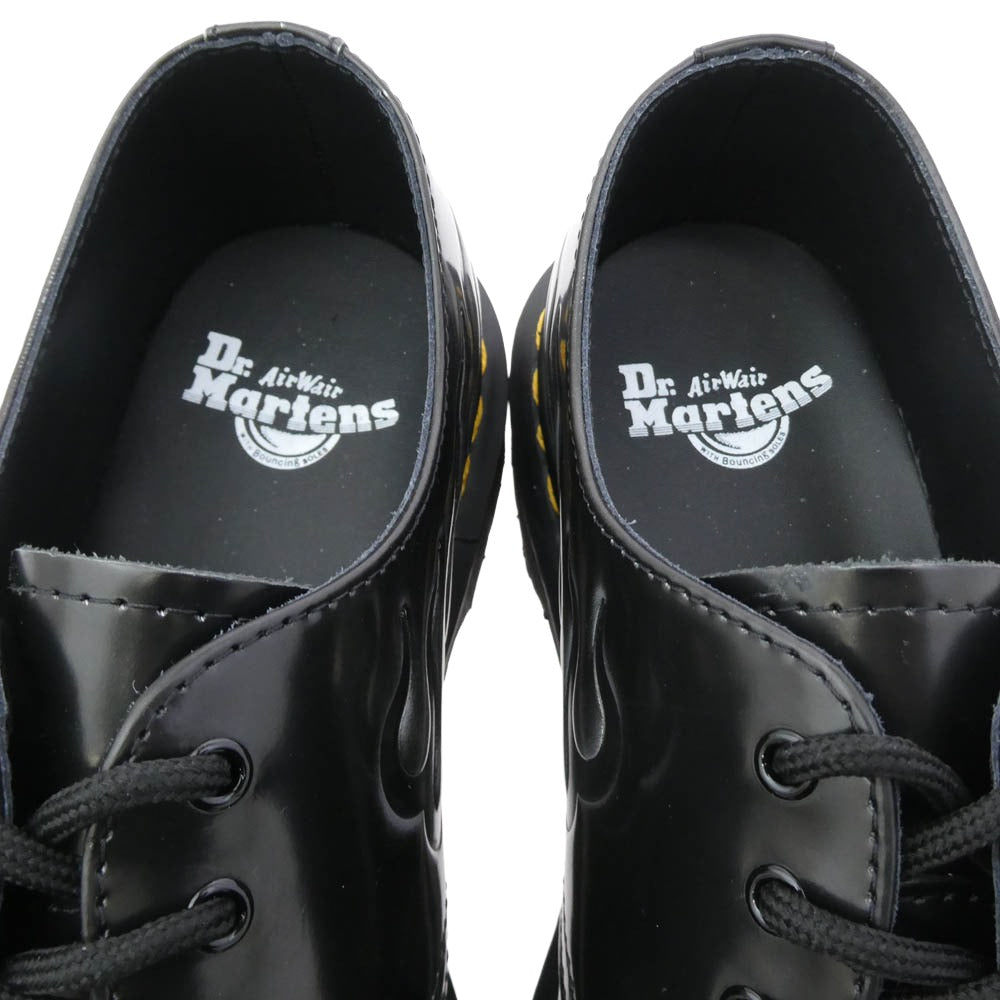 Dr.Martens ドクターマーチン INFERNO インフェルノ ファイヤーパターン 3 ホール シューズ ブラック系 EU39【中古】