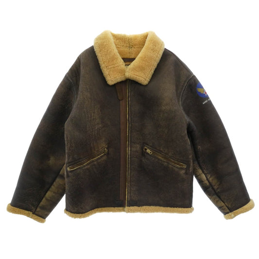 The REAL McCOY'S ザリアルマッコイズ 旧リアルマッコイズ McCoy Sports Wear D-1 ムートンレザー フライトジャケット ブラウン系 S【中古】