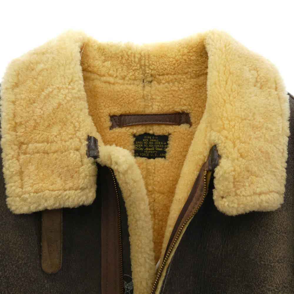 The REAL McCOY'S ザリアルマッコイズ 旧リアルマッコイズ McCoy Sports Wear D-1 ムートンレザー フライトジャケット ブラウン系 S【中古】