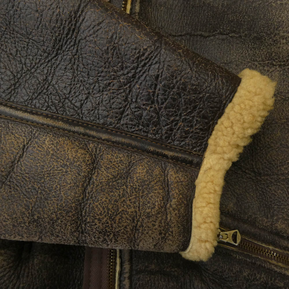 The REAL McCOY'S ザリアルマッコイズ 旧リアルマッコイズ McCoy Sports Wear D-1 ムートンレザー フライトジャケット ブラウン系 S【中古】