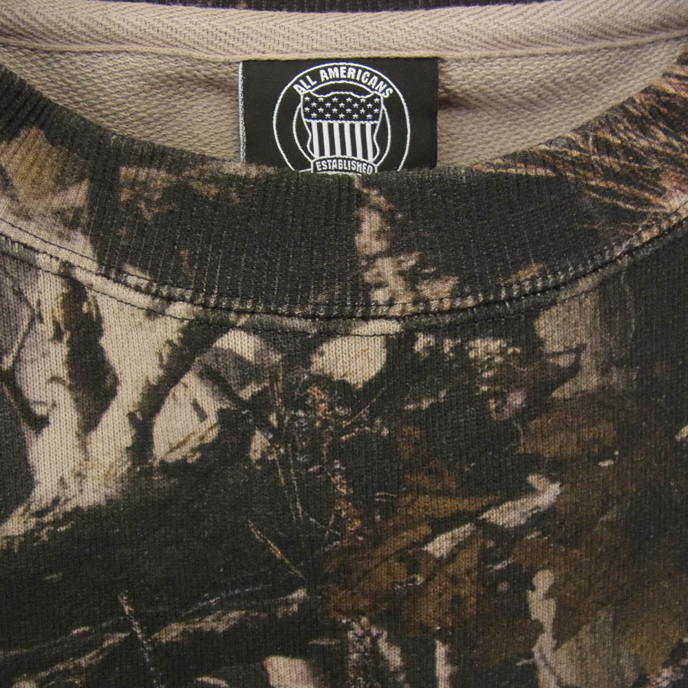 AVIREX アヴィレックス 26SS 783-6132003 CREW NECK SWEAT リアルツリーカモ柄 クルーネック スウェット ブラウン系 M【美品】【中古】