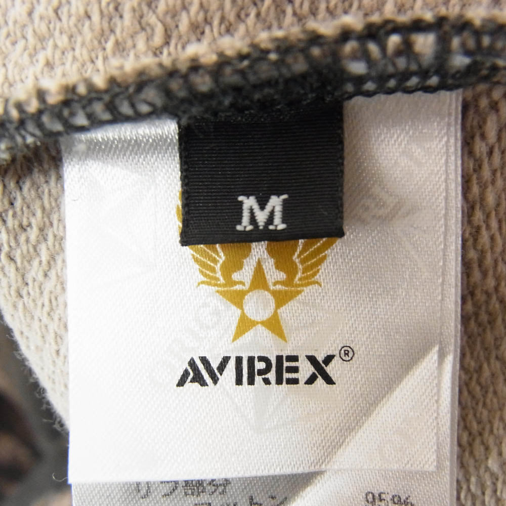 AVIREX アヴィレックス 26SS 783-6132003 CREW NECK SWEAT リアルツリーカモ柄 クルーネック スウェット ブラウン系 M【美品】【中古】