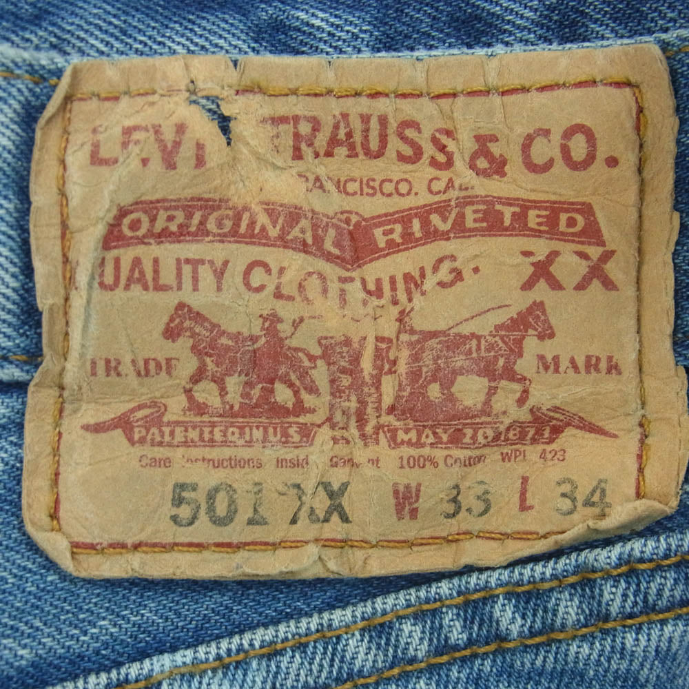 Levi's リーバイス 00s メキシコ製 501XX ボタンフライ ストレート デニム パンツ ボタン裏刻印104M インディゴブルー系 W33 L34【中古】