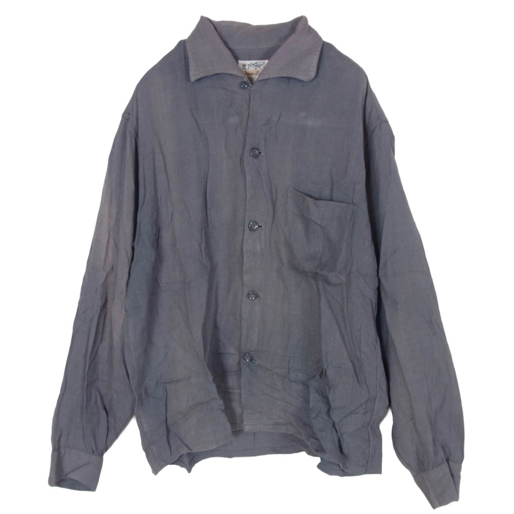 タウントピック 50s～60s Vintage ヴィンテージ オープンカラー 開襟 長袖シャツ グレー系 M【中古】