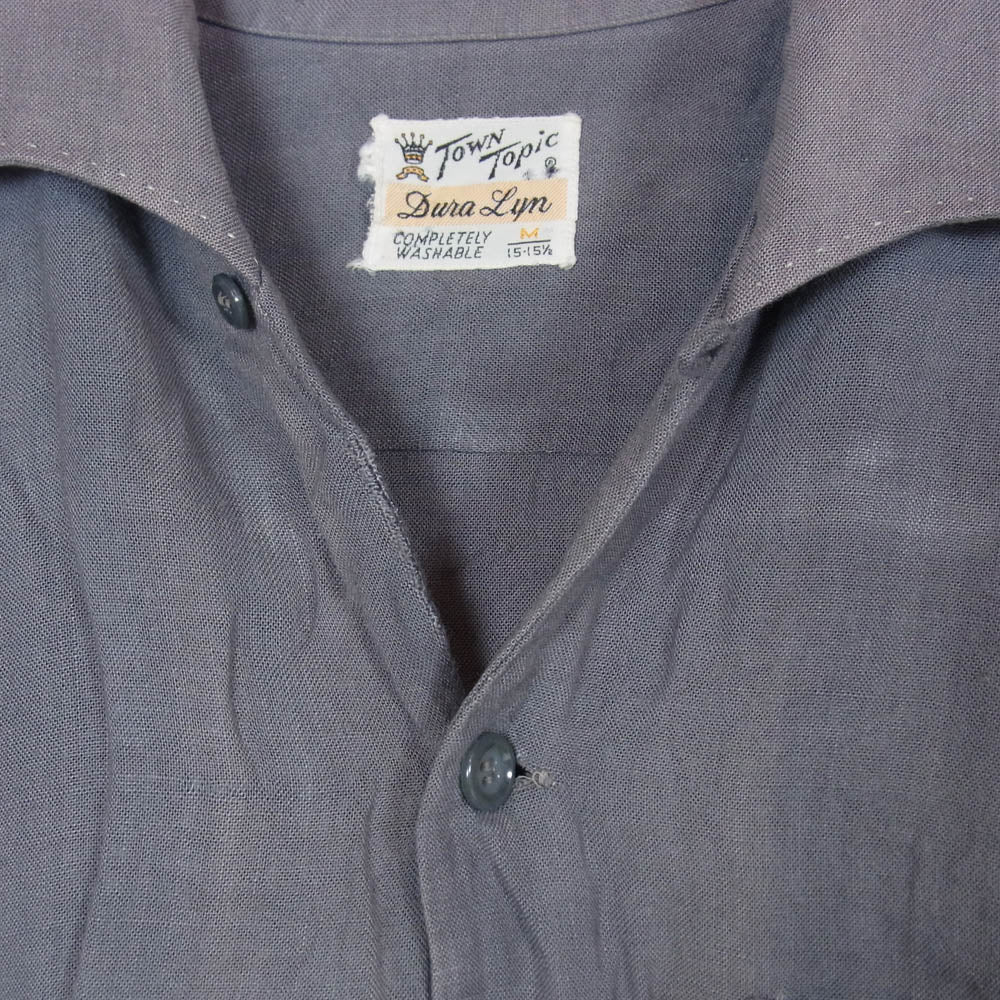 タウントピック 50s～60s Vintage ヴィンテージ オープンカラー 開襟 長袖シャツ グレー系 M【中古】