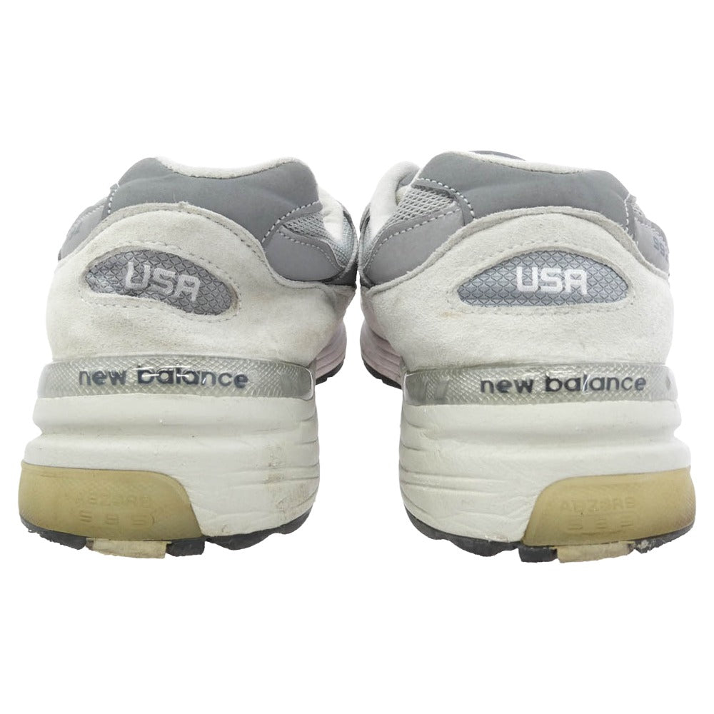 NEW BALANCE ニューバランス M992GR 992 Gray スエード切替 ローカットスニーカー グレー系 27cm【中古】