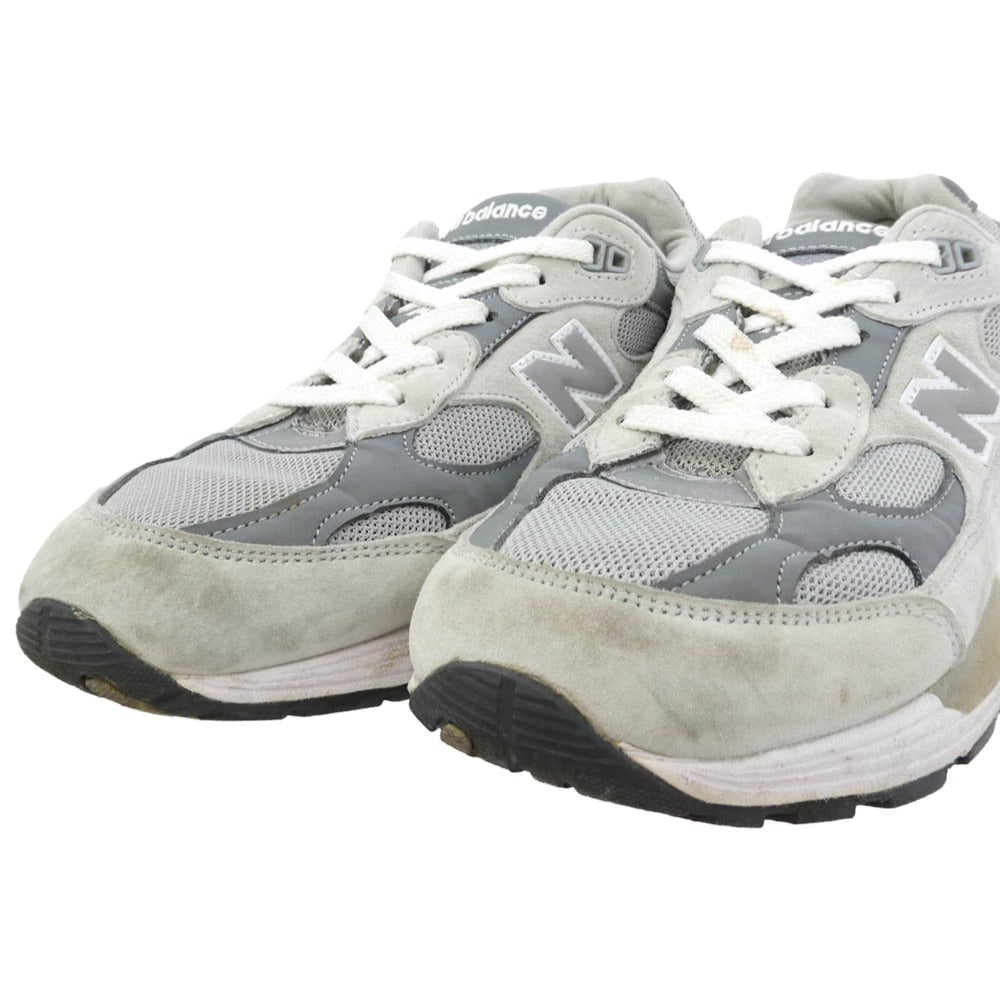 NEW BALANCE ニューバランス M992GR 992 Gray スエード切替 ローカットスニーカー グレー系 27cm【中古】