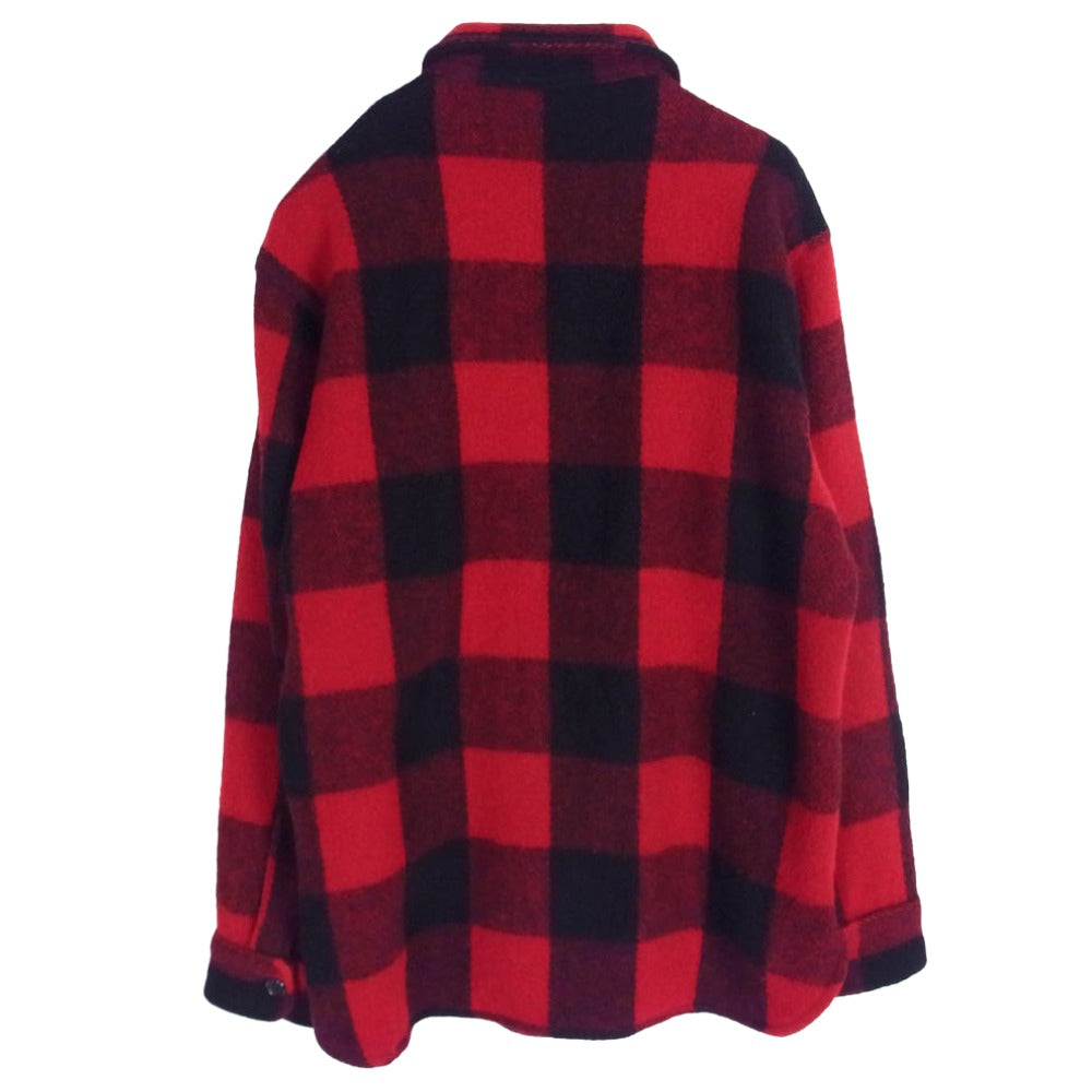WOOLRICH ウールリッチ WPL6635 70s 白タグ ウール チェック ボタンアップ ジャケット レッド系 M【中古】