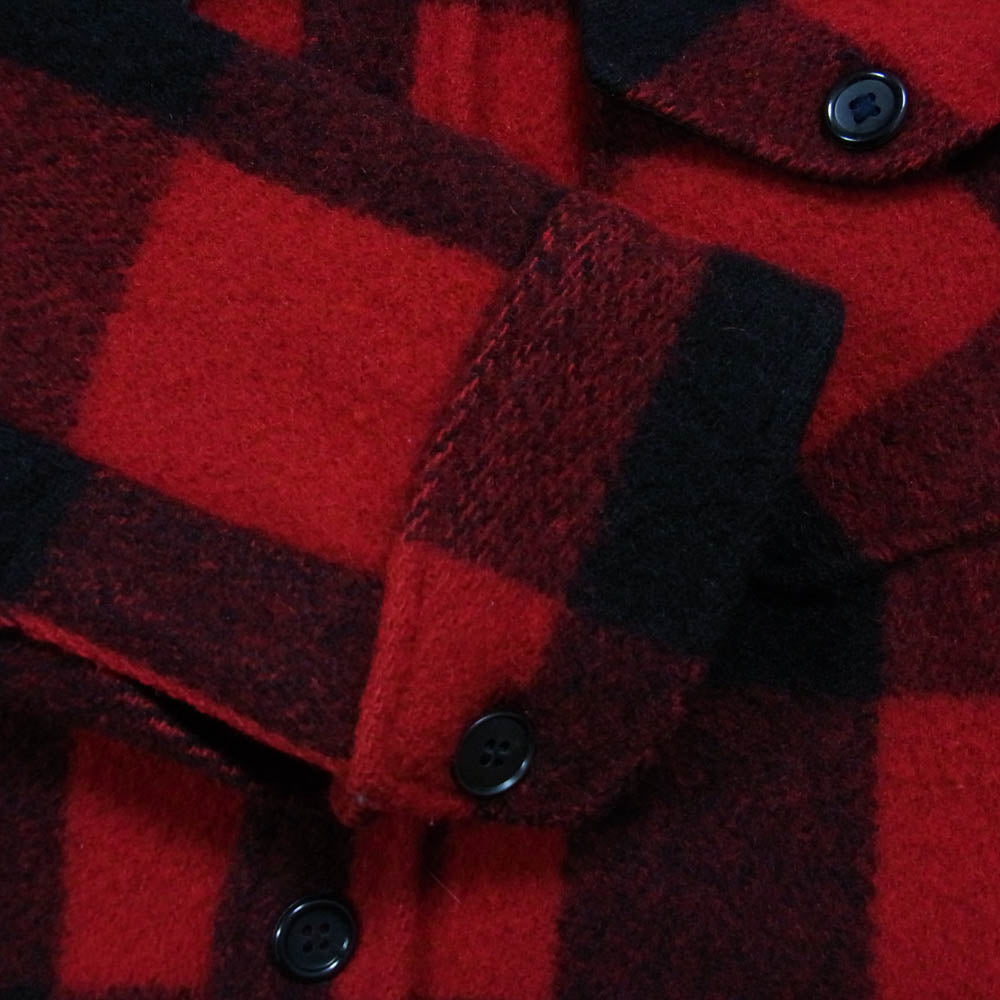 WOOLRICH ウールリッチ WPL6635 70s 白タグ ウール チェック ボタンアップ ジャケット レッド系 M【中古】