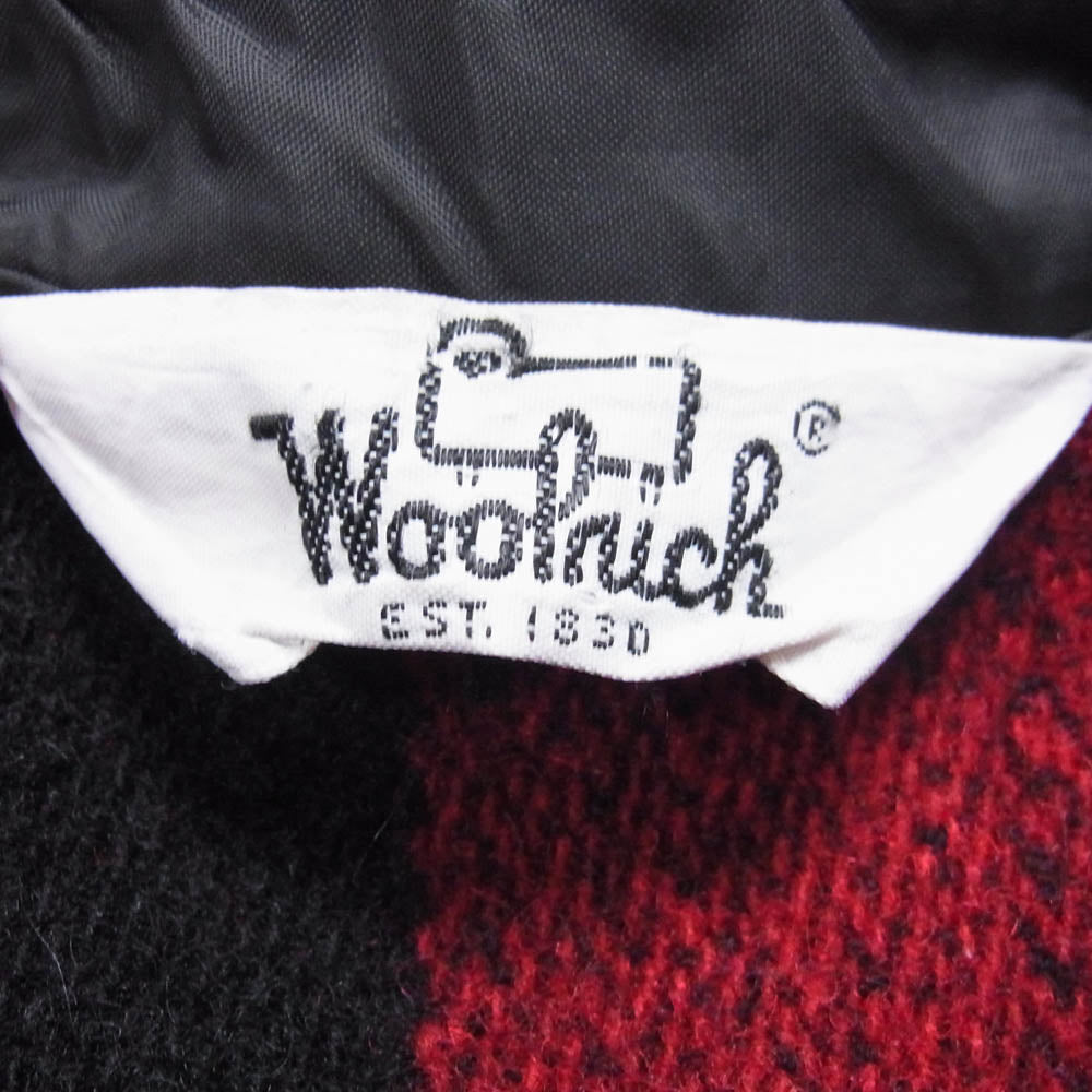 WOOLRICH ウールリッチ WPL6635 70s 白タグ ウール チェック ボタンアップ ジャケット レッド系 M【中古】
