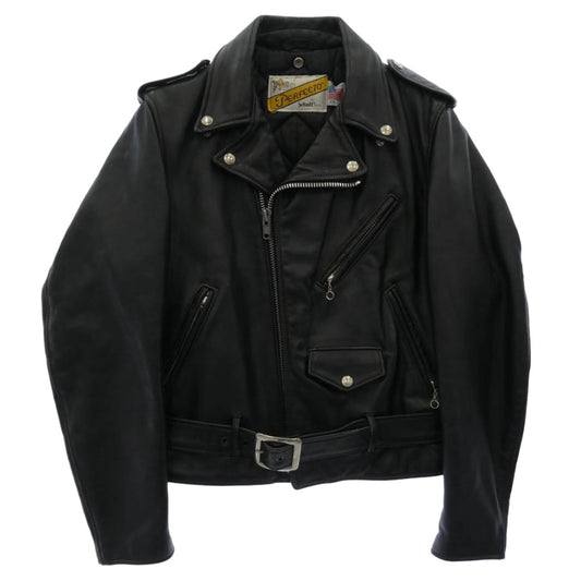 schott ショット USA製 PERFECTO 618 レザー ダブル ライダースジャケット ブラック系 36【中古】