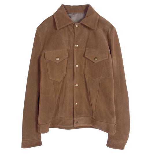 BEAMS ビームス 11-18-3913-343 PLUS プラス JOHNSON LEATHER製 USA製 スエード トラッカー ジャケット ブラウン系 M【中古】