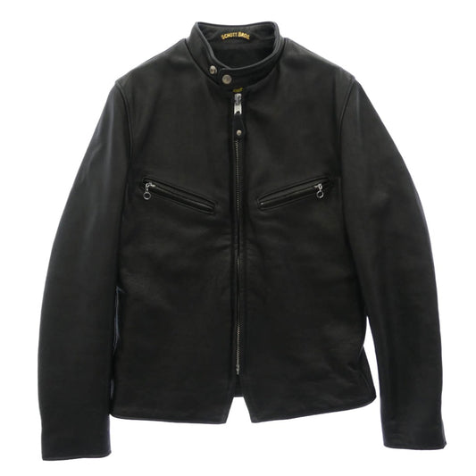 schott ショット 7578 USA製 541XX CAFE RACER JACKET カフェ レーサー レザー スタンドカラー ジャケット ブラック系 36【中古】