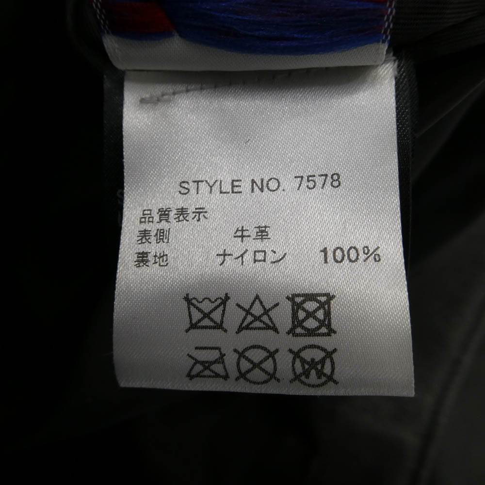 schott ショット 7578 USA製 541XX CAFE RACER JACKET カフェ レーサー レザー スタンドカラー ジャケット ブラック系 36【中古】