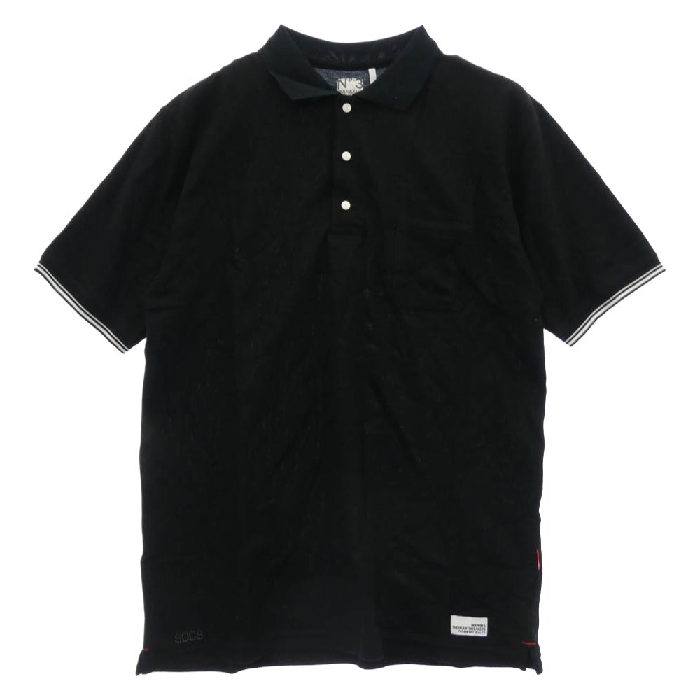 BEDWIN & THE HEARTBREAKERS ベドウィンアンドザハートブレイカーズ 10SS2272 シルク混 ポケット 半袖 ポロシャツ ブラック系 L 3【中古】