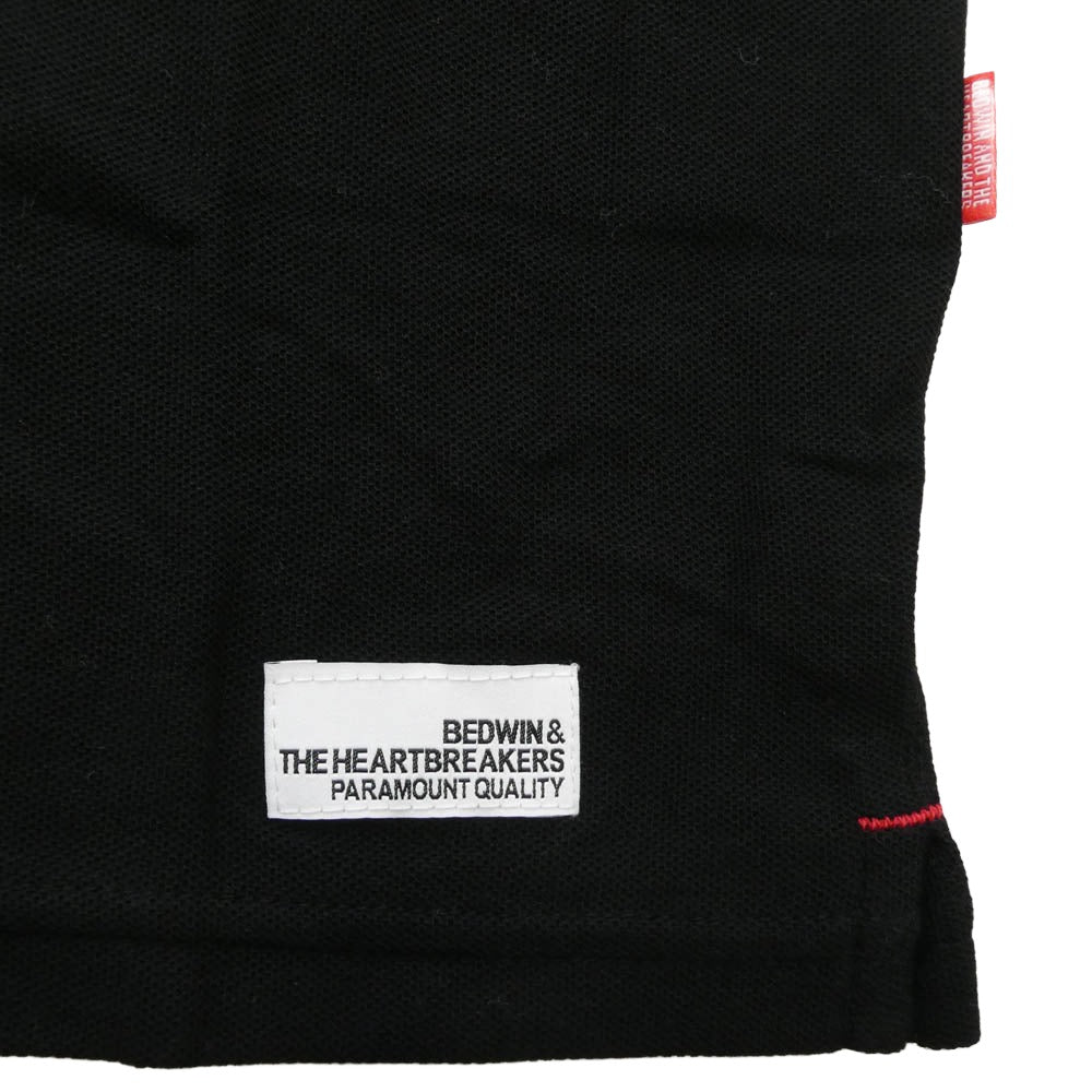 BEDWIN & THE HEARTBREAKERS ベドウィンアンドザハートブレイカーズ 10SS2272 シルク混 ポケット 半袖 ポロシャツ ブラック系 L 3【中古】