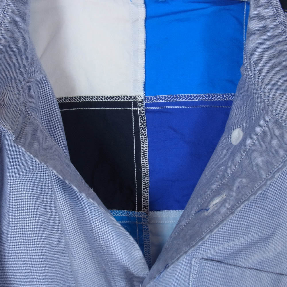uniform experiment ユニフォームエクスペリメント 13AW UE-134070 BACK PANEL COLOR CHART B.D SHIRT バックパネル カラーチャート ボダンダウン 長袖 シャツ ブルー系 2【中古】
