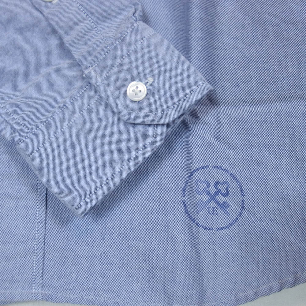 uniform experiment ユニフォームエクスペリメント 13AW UE-134070 BACK PANEL COLOR CHART B.D SHIRT バックパネル カラーチャート ボダンダウン 長袖 シャツ ブルー系 2【中古】