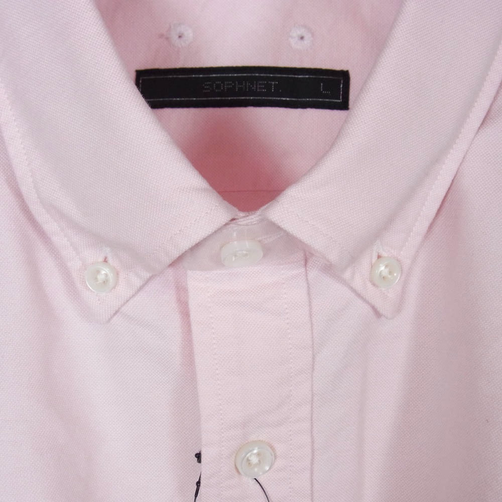 SOPHNET. ソフネット 11SS SOPH-110035 COTTON OXFORD S/S B.D SHIRT オックスフォード ボタンダウン 半袖 シャツ ピンク系 L【美品】【中古】