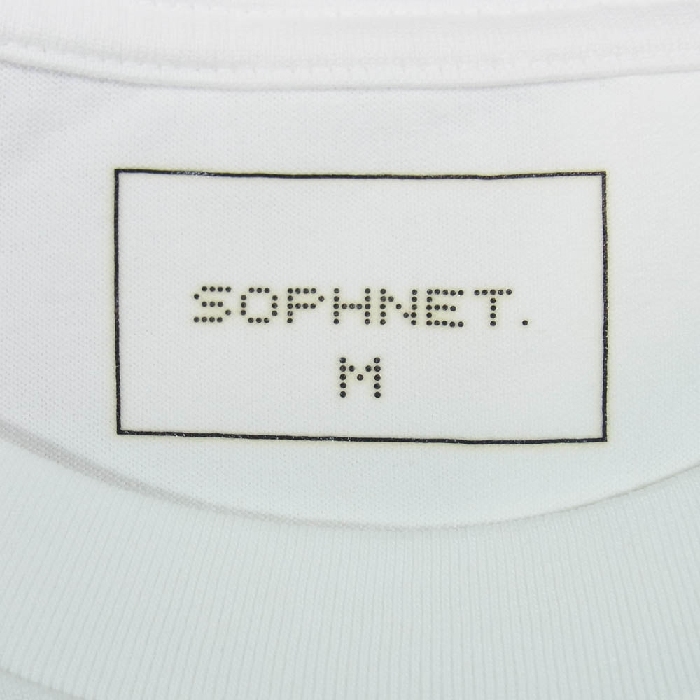 SOPHNET. ソフネット SOPH-40137 ラインストーン ロゴプリント 半袖 Tシャツ カットソー ホワイト系 M【極上美品】【中古】