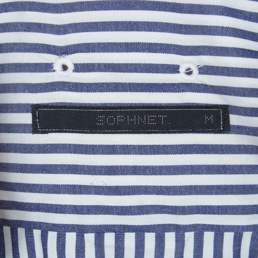 SOPHNET. ソフネット SOPH-70012 ストライプ 長袖 シャツ ネイビー系 M【美品】【中古】