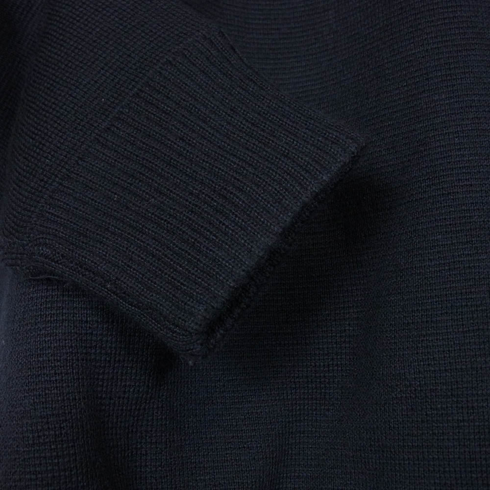 HEAD PORTER ヘッドポーター PLUS プラス エルボーパッチ 肩パッチ 切替 ウール ニット セーター ブラック系 L【中古】