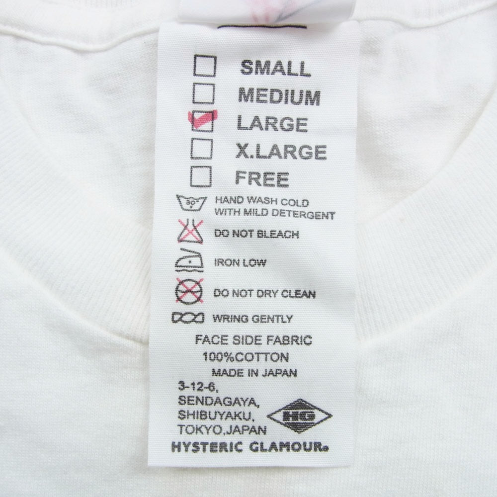 HYSTERIC GLAMOUR ヒステリックグラマー 4CT-3613 Rolling Stones ローリングストーンズ 半袖 Tシャツ カットソー ホワイト系 L【中古】