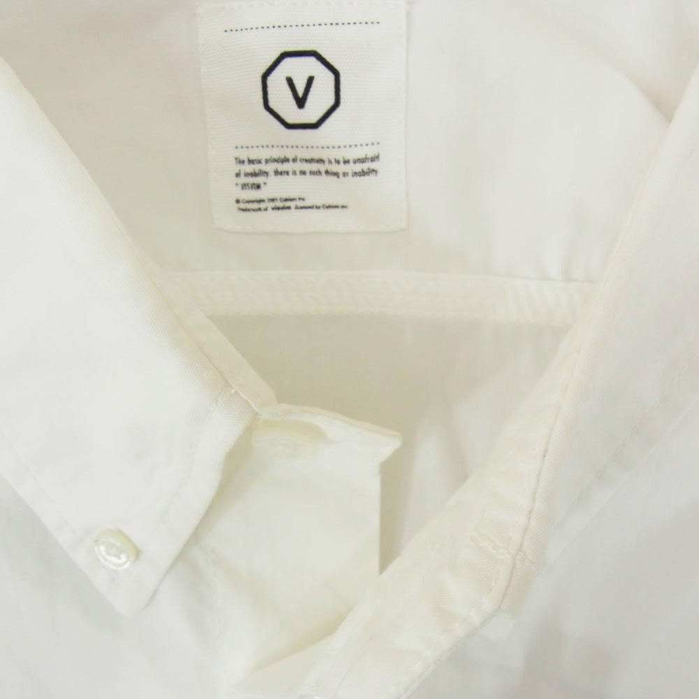 VISVIM ビズビム 切替 コットン ショートスリーブ ボタンダウン 半袖 シャツ ホワイト系 M【中古】