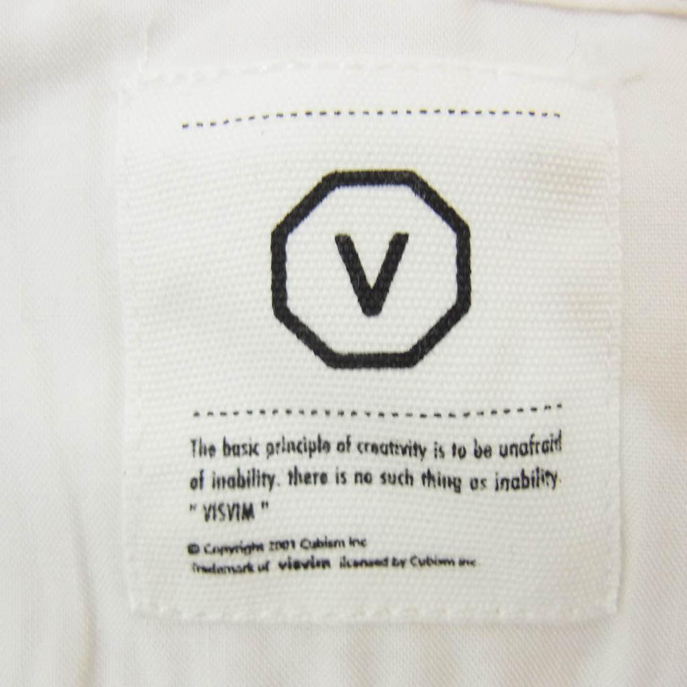 VISVIM ビズビム 切替 コットン ショートスリーブ ボタンダウン 半袖 シャツ ホワイト系 M【中古】
