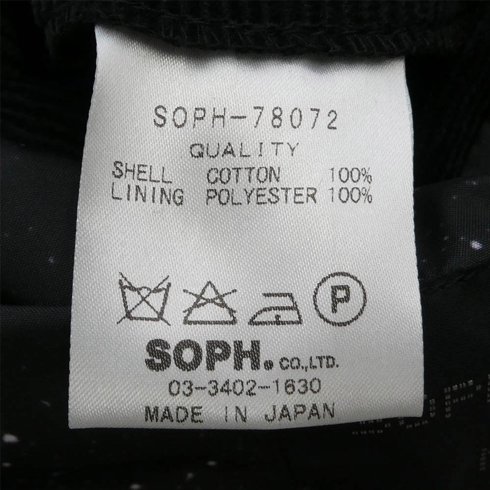 SOPHNET. ソフネット SOPH-78072 コーデュロイ シングル テーラード ジャケット ブラック系 M【中古】
