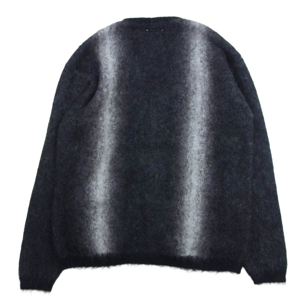 MINEDENIM マインデニム 2509-6001-97-022 Fuzzy Stripe Mohaie Knit Cardigan モヘア ニット カーディガン ブラック系 2【極上美品】【中古】