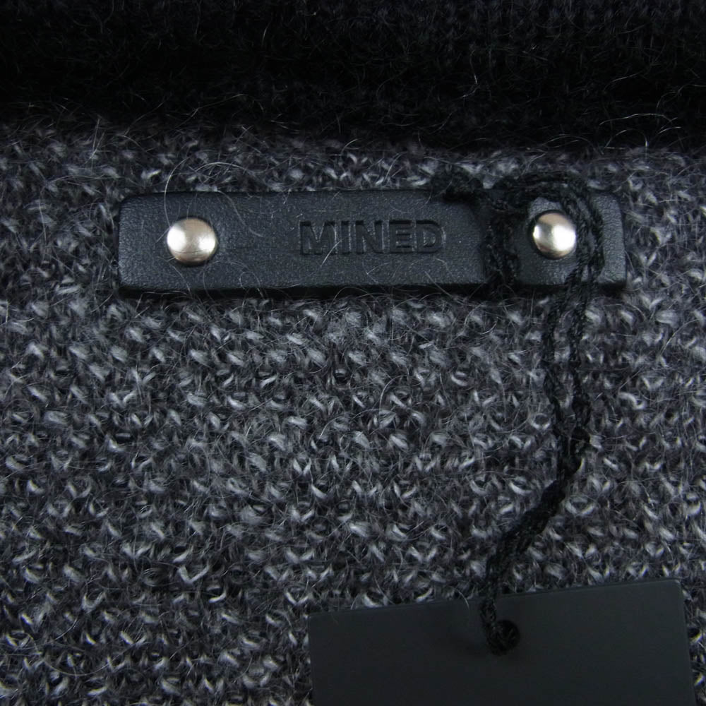 MINEDENIM マインデニム 2509-6001-97-022 Fuzzy Stripe Mohaie Knit Cardigan モヘア ニット カーディガン ブラック系 2【極上美品】【中古】