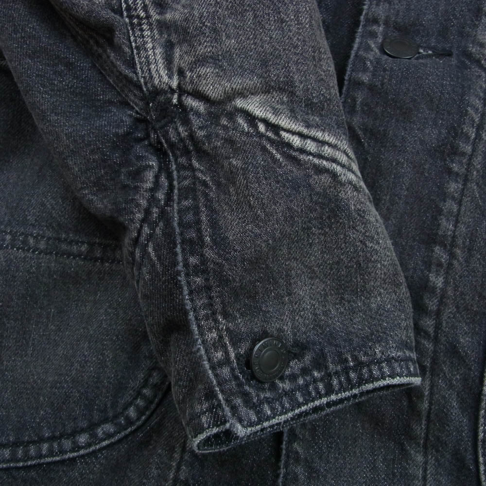 MINEDENIM マインデニム 25AW 2510-9004-95-022 襟コーデュロイ 裏地チェックフランネル デニム カバーオール ジャケット ブラック系 2【中古】