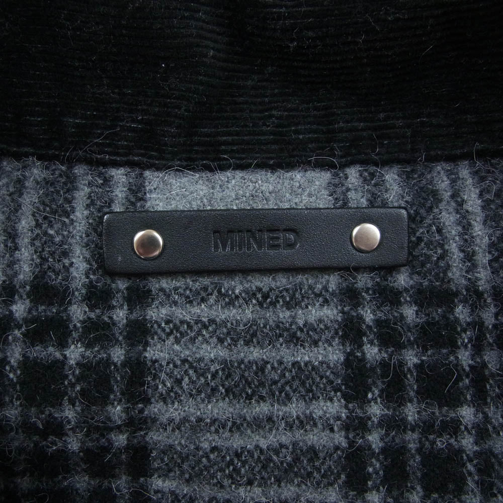 MINEDENIM マインデニム 25AW 2510-9004-95-022 襟コーデュロイ 裏地チェックフランネル デニム カバーオール ジャケット ブラック系 2【中古】