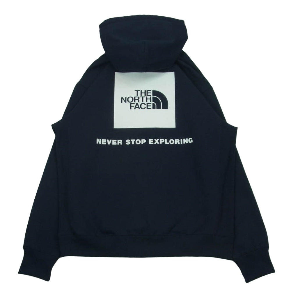 THE NORTH FACE ノースフェイス NT62348 バックスクエアロゴフーディー プルオーバー パーカー ダークネイビー系 XL【中古】