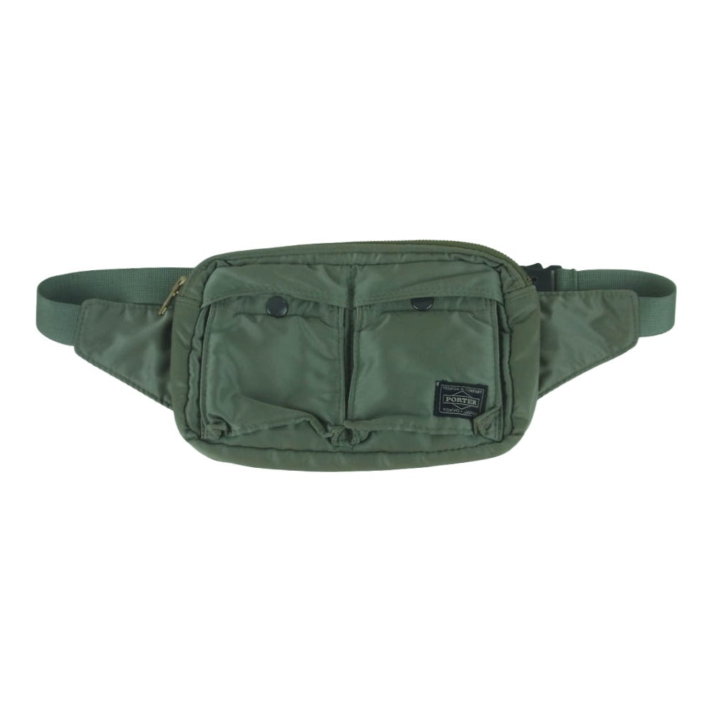 PORTER ポーター TANKER タンカー ウエストバッグ ウエストポーチ ボディバッグ グリーン系【中古】