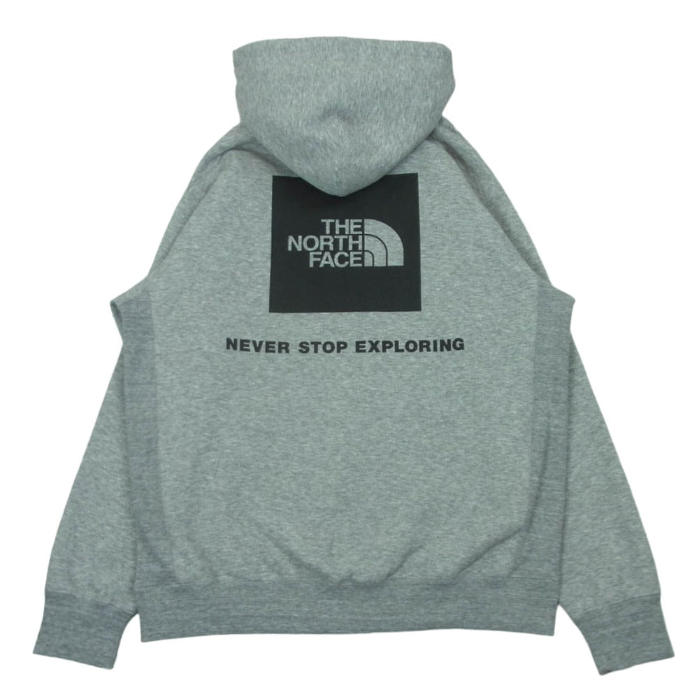 THE NORTH FACE ノースフェイス NT62348 バックスクエアロゴ フーディー プルオーバー パーカー グレー系 XL【中古】