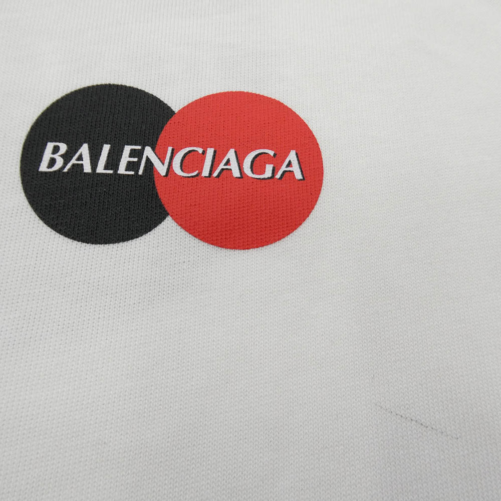 BALENCIAGA バレンシアガ 20SS Uniform Logo Cotton T-shirt クレジットカード ロゴ 半袖 Tシャツ ホワイト系 M【中古】