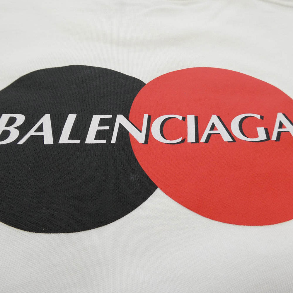 BALENCIAGA バレンシアガ 20SS Uniform Logo Cotton T-shirt クレジットカード ロゴ 半袖 Tシャツ ホワイト系 M【中古】