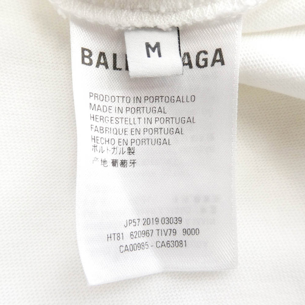 BALENCIAGA バレンシアガ 20SS Uniform Logo Cotton T-shirt クレジットカード ロゴ 半袖 Tシャツ ホワイト系 M【中古】