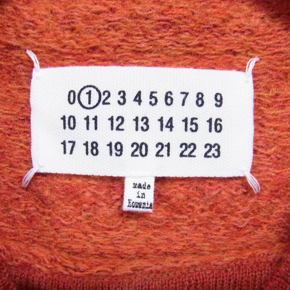 MAISON MARGIELA メゾンマルジェラ S51HA1179 1ライン 四つタグ ダメージ加工 ウール ニット セーター オレンジ系 S【中古】