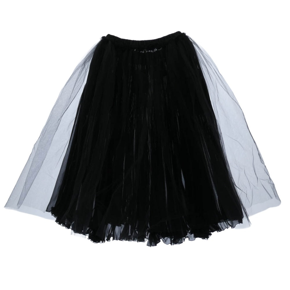 tricot COMME des GARCONS トリココムデギャルソン TC-S201 チュール プリーツ ロング スカート ブラック系 サイズ表記無し【中古】