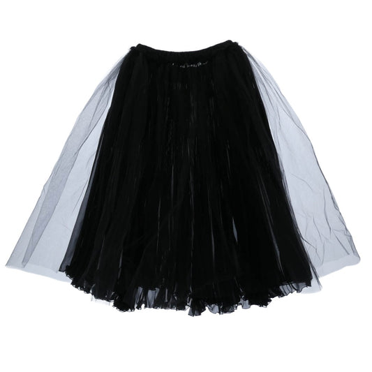tricot COMME des GARCONS トリココムデギャルソン TC-S201 チュール プリーツ ロング スカート ブラック系 サイズ表記無し【中古】