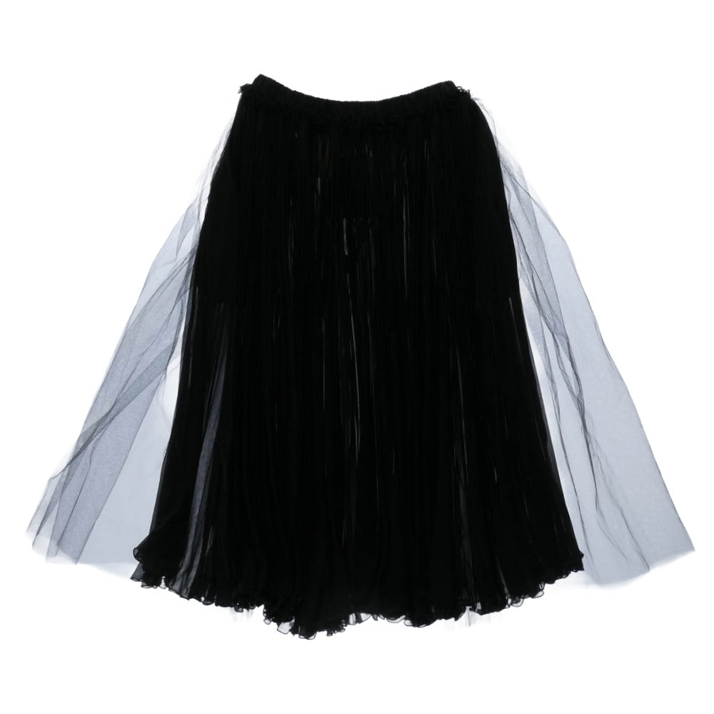 tricot COMME des GARCONS トリココムデギャルソン TC-S201 チュール プリーツ ロング スカート ブラック系 サイズ表記無し【中古】