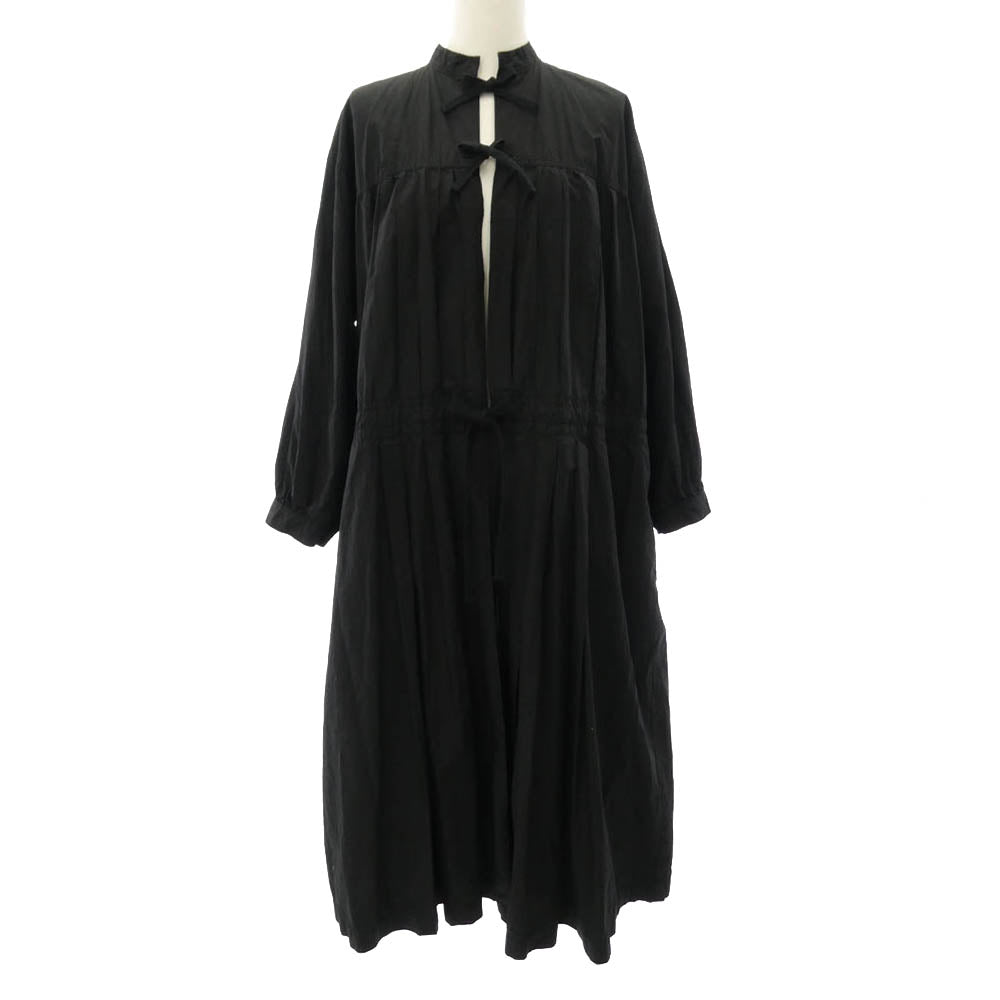 tricot COMME des GARCONS トリココムデギャルソン 19ss TC-C003 ポケット ストライプ プリーツ マキシ ロング ワンピース ブラック系 M【中古】