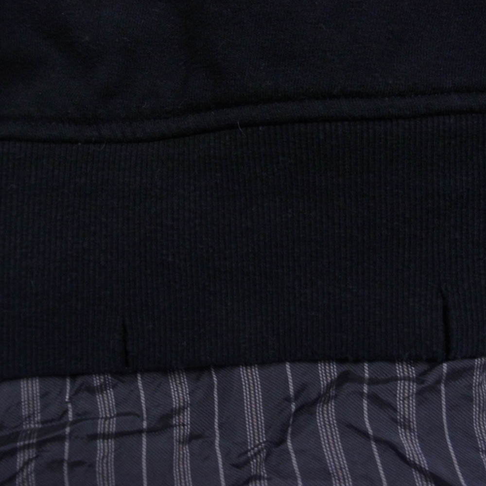 MAISON MARGIELA メゾンマルジェラ 21SS S30GU0147 Vneck Lined Sweatshirt ストライプ レイヤード デストロイド Vネックスウェット トレーナー ブラック系 46【中古】