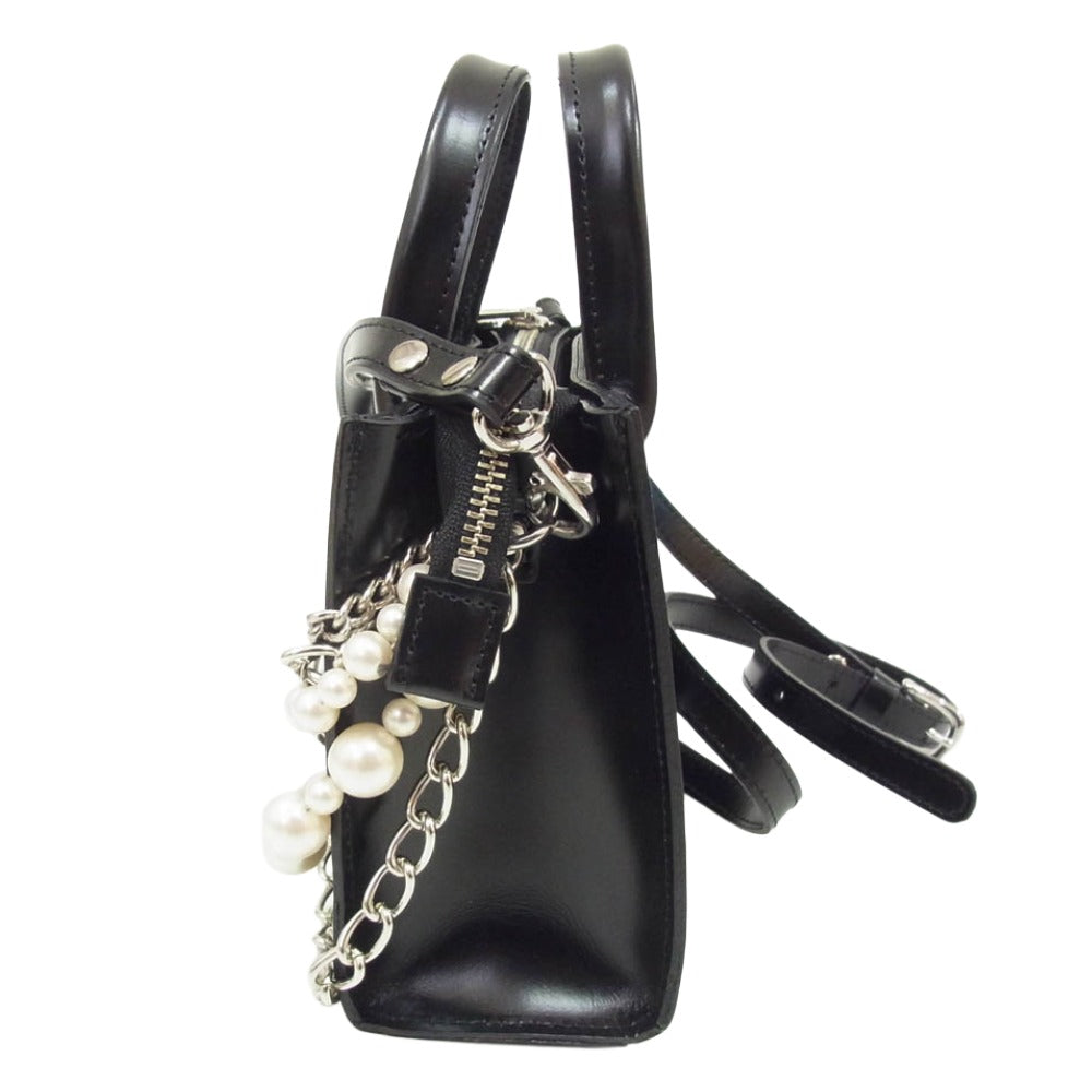 JUNYA WATANABE COMME des GARCONS ジュンヤワタナベコムデギャルソン 23SS JK-K 201 チェーントリム パール レザー 2WAY ショルダー バッグ ブラック系【中古】