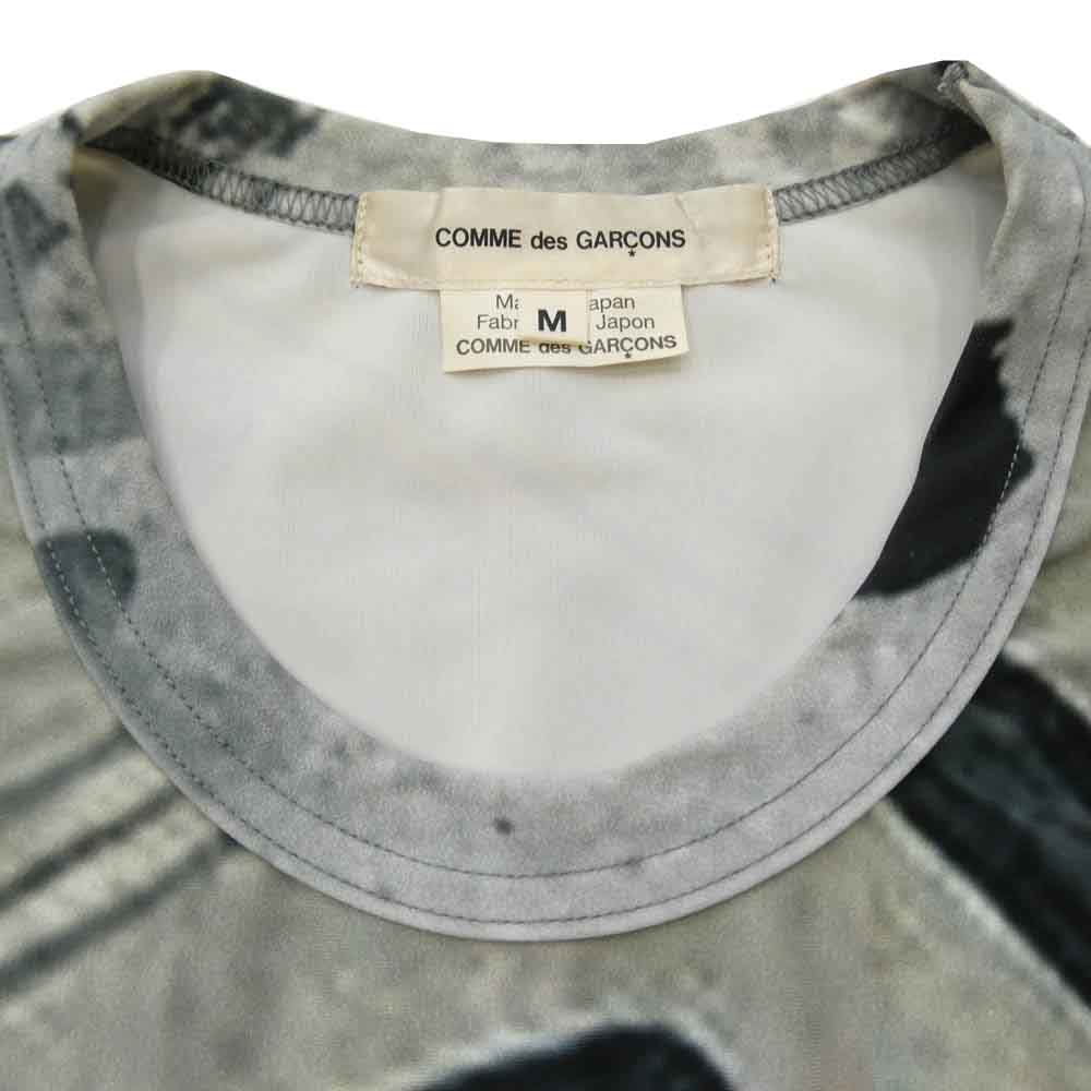 COMME des GARCONS コムデギャルソン 18SS GA-T022 本ライン 雪村水墨画 プリント ノースリーブ マキシ ワンピース ドレス グレー系 M【中古】