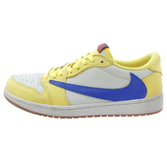 NIKE ナイキ DZ4137-700 【フェイクバスターズ鑑定済】×Travis Scott Air Jordan 1 Low Canary トラヴィススコット ウィメンズ エアジョーダン 1 レトロ ロー OG カナリー ローカット スニーカー ホワイト系 イエロー系 27cm【中古】